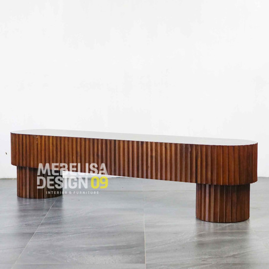 Arham Bangku Minimalis Kayu Jati Solid Vintage Salur