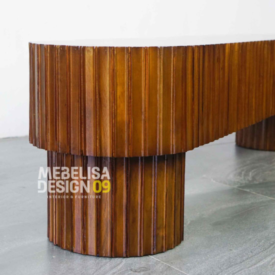 Arham Bangku Minimalis Kayu Jati Solid Vintage Salur