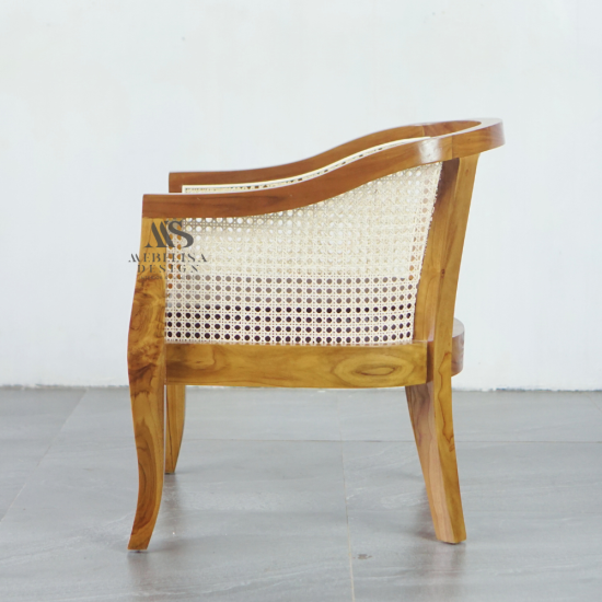 Armchair Kursi Santai Klasik Kayu Jati Kombiasi Rotan