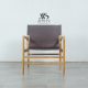 Armchair Kursi Santai Teras Black Leather
