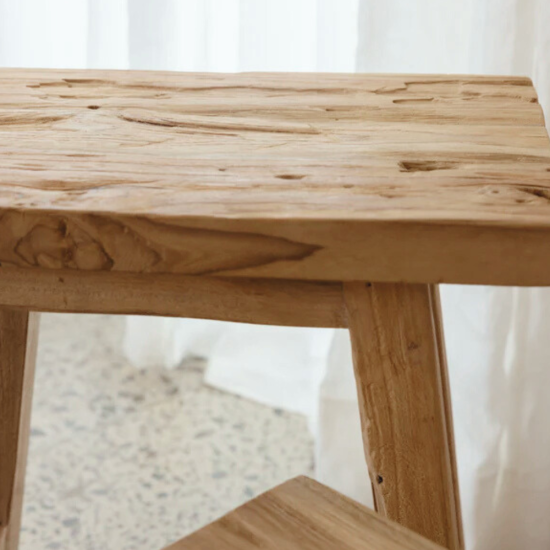 Artisan Reclaimed Teak Wood Stool