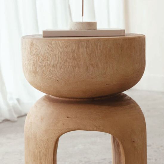 Aura Accent Stool Suar Wood
