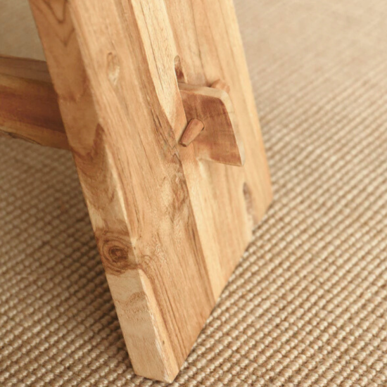 Authentic Recycled Teak Wood A-Frame Stool