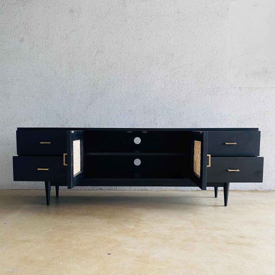Ayanda TV Console Bufet TV Retro 2 Pintu Anyaman
