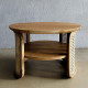 Bali Coffee Table Meja Tamu Bulat Jati Kombinasi Anyaman Rotan