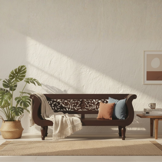 Bangku Bale Bale Ukiran Kayu Jati Madura