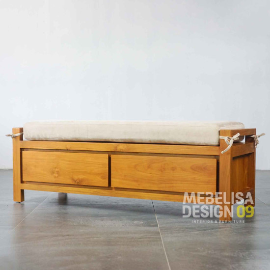 Bangku Laci Tempat Sepatu Minimalis 2 Laci