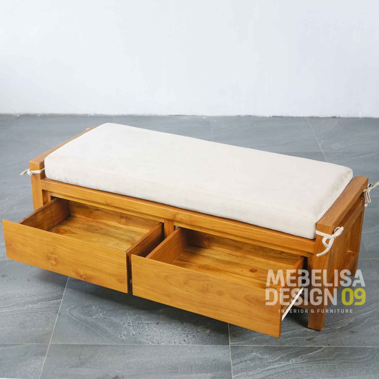 Bangku Laci Tempat Sepatu Minimalis 2 Laci