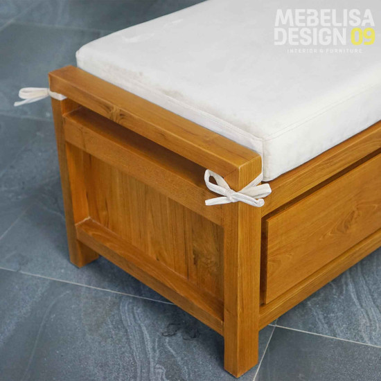 Bangku Laci Tempat Sepatu Minimalis 2 Laci