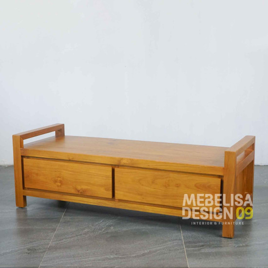 Bangku Laci Tempat Sepatu Minimalis 2 Laci