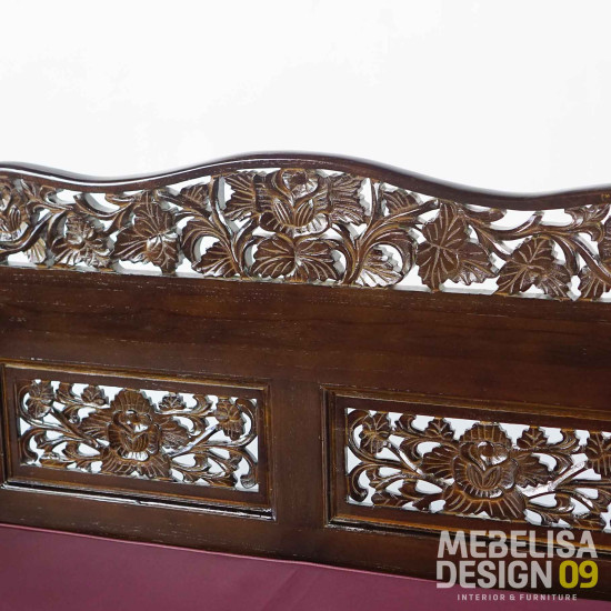 Bangku Santai Panjang Ukiran Jepara Kayu Jati Kaki Macan