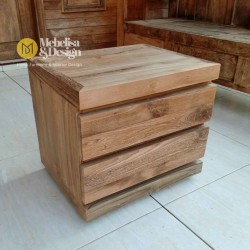 Baritone Old Teak Wood Bedside Table