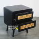 Bedside Nakas Jati Laci Rotan Retro Black Bedside Nakas Jati Laci Rotan Retro Black