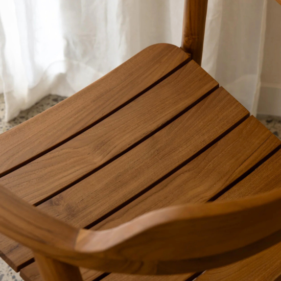 Bilbo Outdoor Slatted Dining Chair Natural