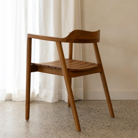 Bilbo Outdoor Slatted Dining Chair Natural
