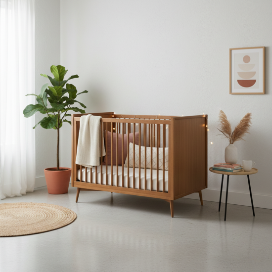 Box Bayi Kayu Jati Minimalis Mid-Century West
