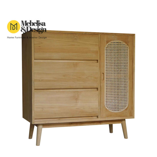 Bufet Cabinet Retro 3 Laci 1 Pintu Anyaman Bufet Cabinet Retro 3 Laci 1 Pintu Anyaman