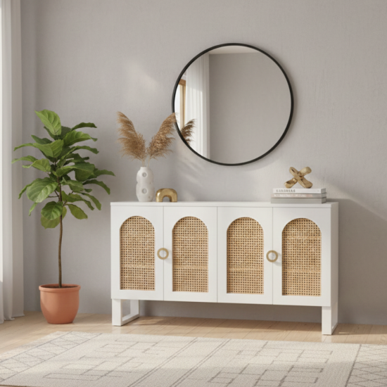 Bufet Crezenza Minimalis Cat Duko Putih