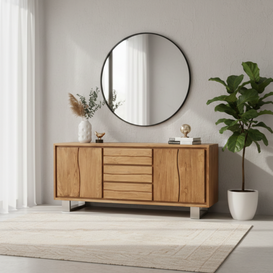 Bufet Laci Minimalis Modern Industrial Jati