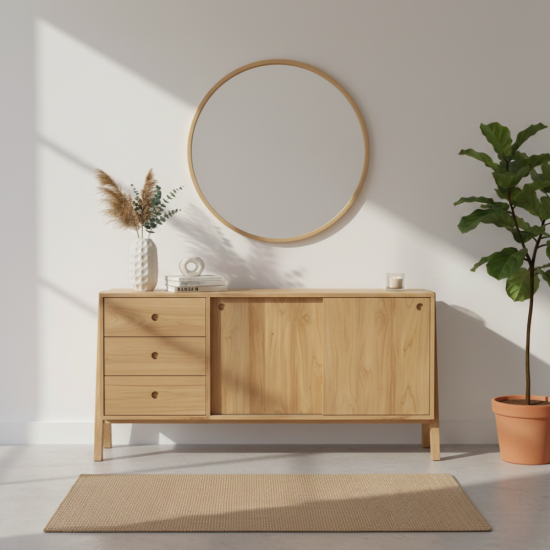Bufet Minimalis Modern Scandinavian Jati France
