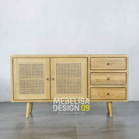 Bufet Retro Modern Scandinavian Mix Anyaman Rotan