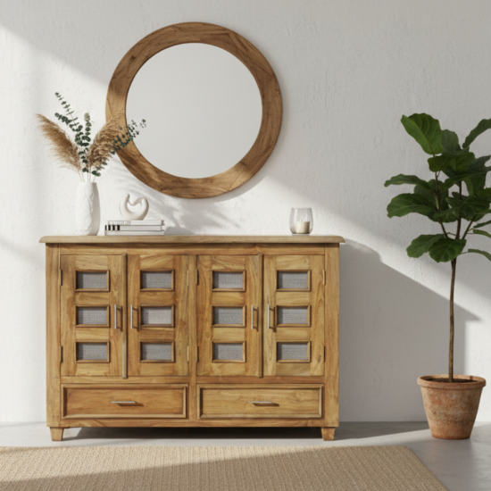 Bufet Ruang Tamu Minimalis Kontemporer Rustic