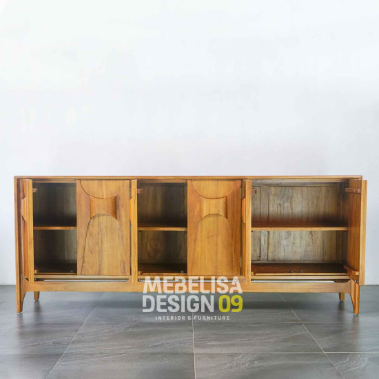 Bufet TV Ruang Tamu Mid-Century Modern Kayu Jati