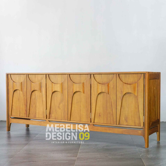 Bufet TV Ruang Tamu Mid-Century Modern Kayu Jati