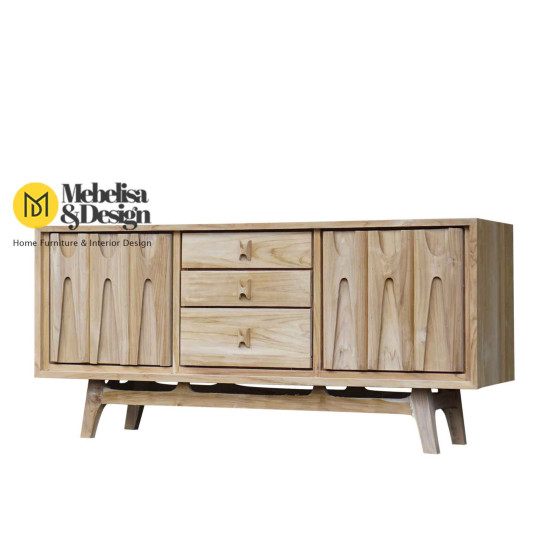 Bufet TV Ruang Tamu Scandinavian Kayu Jati Jepara