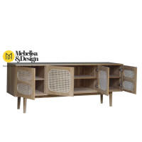 Credenza Bufet TV Ruang Tamu Kayu Jati Kombinasi Rotan Credenza Bufet TV Ruang Tamu Kayu Jati Kombinasi Rotan