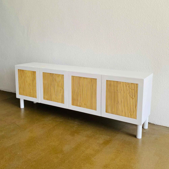 Cubi TV Console Bufet TV Ruang Tamu Minimalis Vintage 4 Pintu