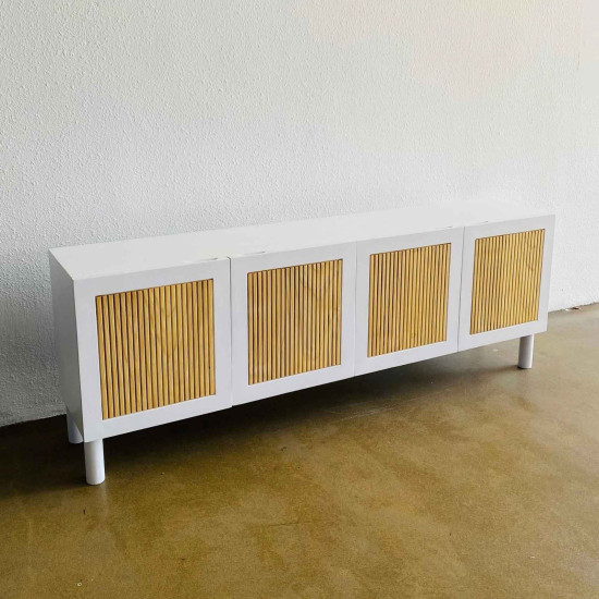 Cubi TV Console Bufet TV Ruang Tamu Minimalis Vintage 4 Pintu