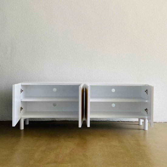 Cubi TV Console Bufet TV Ruang Tamu Minimalis Vintage 4 Pintu