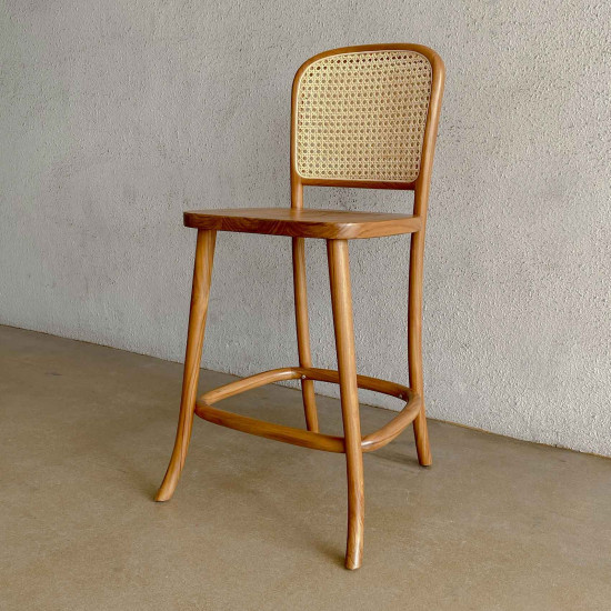 Dayse Barstool Kursi Bar Cafe Kayu Jati Anyaman Rotan