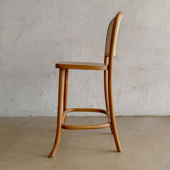 Dayse Barstool Kursi Bar Cafe Kayu Jati Anyaman Rotan