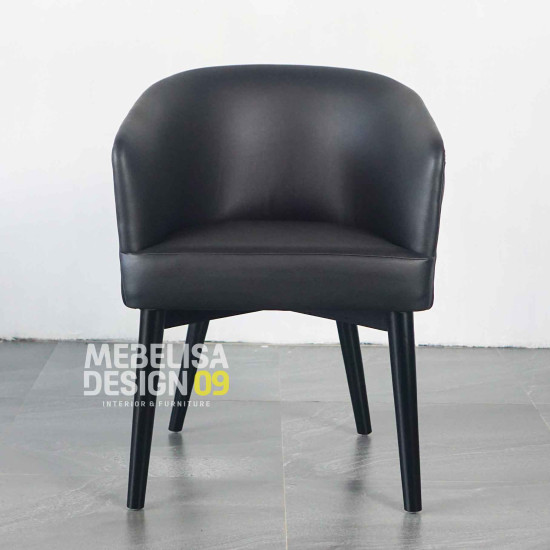 Dining Chai Kursi Makan Resto Cafe Jok Black Finish