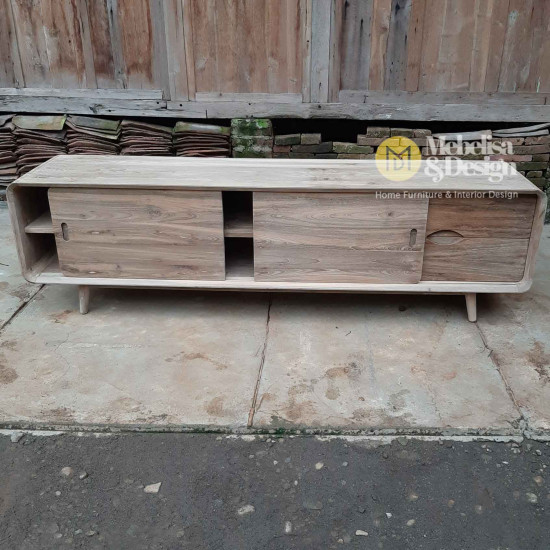 Edison Recycled Teak Wood TV Stand Retro Vintage Style