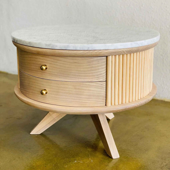 Elisa Coffee Table Meja Sofa Ruang Tamu Marmer Bulat