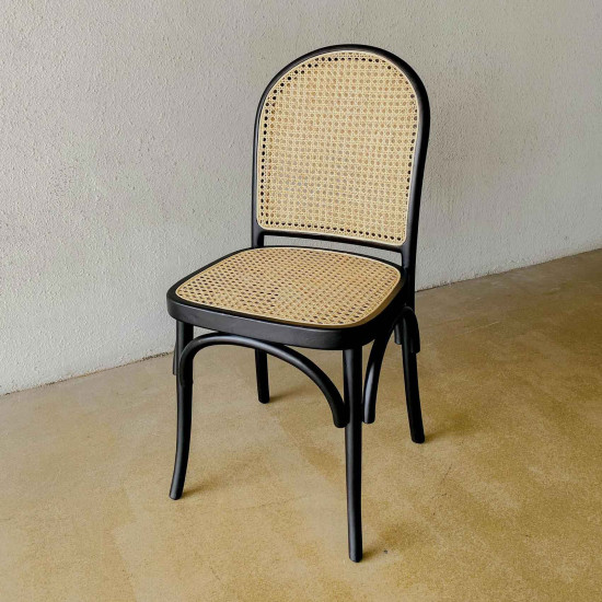 Etta Chair Kursi Makan Rotan Kayu Jati Mid-Century