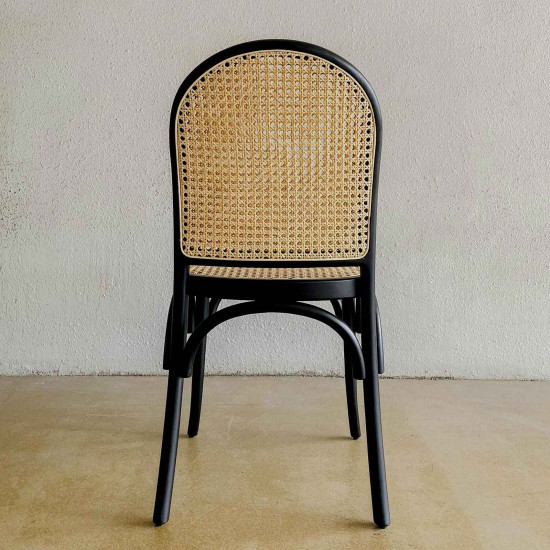 Etta Chair Kursi Makan Rotan Kayu Jati Mid-Century