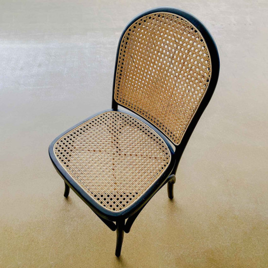 Etta Chair Kursi Makan Rotan Kayu Jati Mid-Century