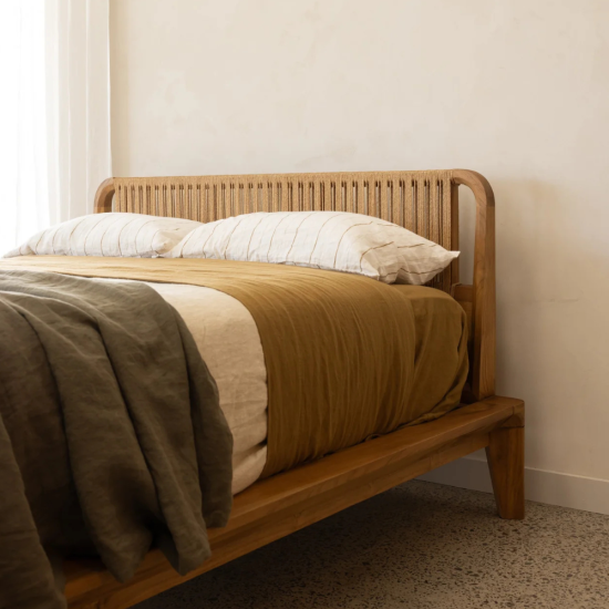 Gliden Loom Bed Base Natural Teak
