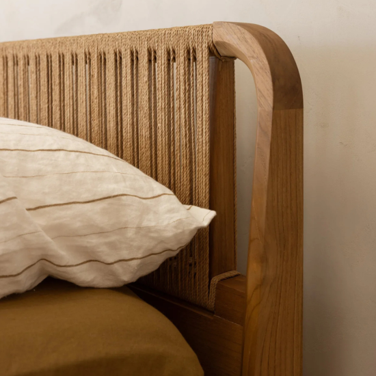 Gliden Loom Bed Base Natural Teak
