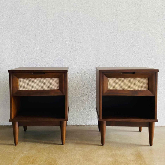 Hafa Bedside Nakas Laci Rotan Retro