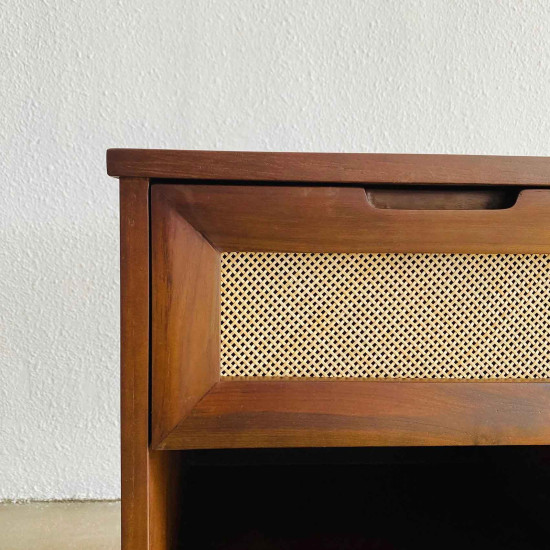 Hafa Bedside Nakas Laci Rotan Retro