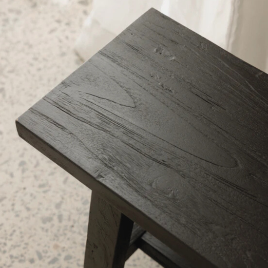 Hallway Bench Made Reclaimed Teak Black Finish