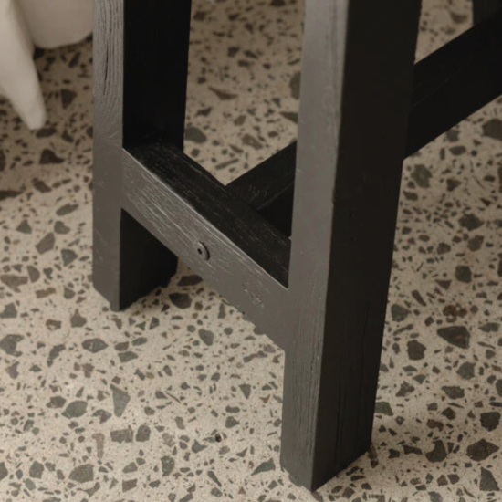 Hallway Bench Made Reclaimed Teak Black Finish