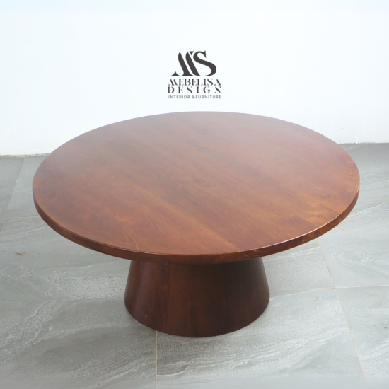 Hansen Meja Tamu Bundar Scandinavian Kayu Jati Solid