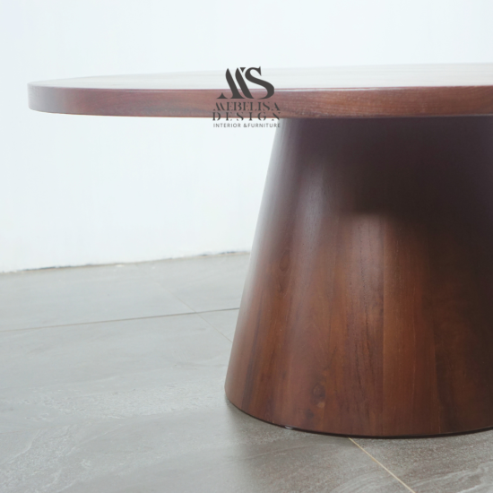 Hansen Meja Tamu Bundar Scandinavian Kayu Jati Solid
