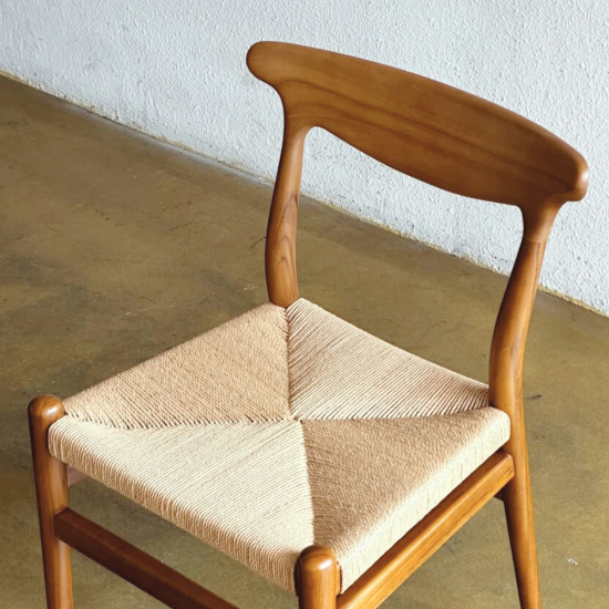 Hanzel Dining Chair Kursi Makan Retro Anyaman Lum